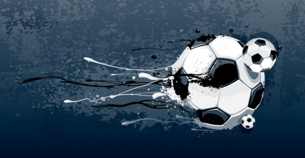 Fußball mit Farbspritzern Fußball mit Farbspritzern