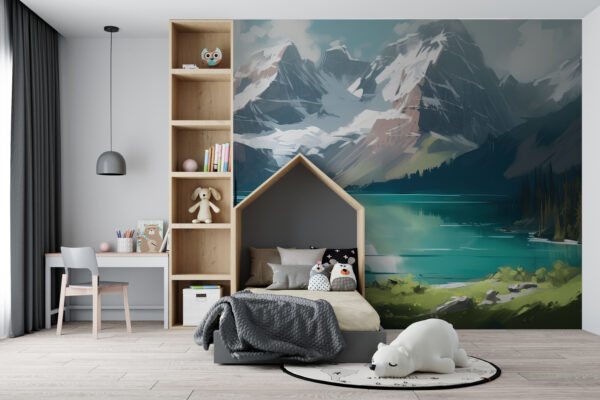 See mit Bergen im Hintergrund See mit Bergen im Hintergrund