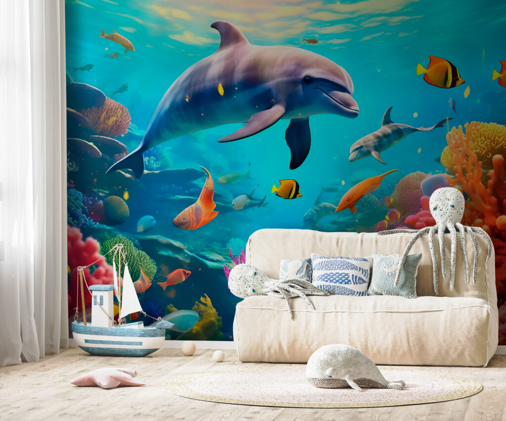 u94773pir2 1024x853 - Delfin schwimmt in einem Korallenriff - tegory