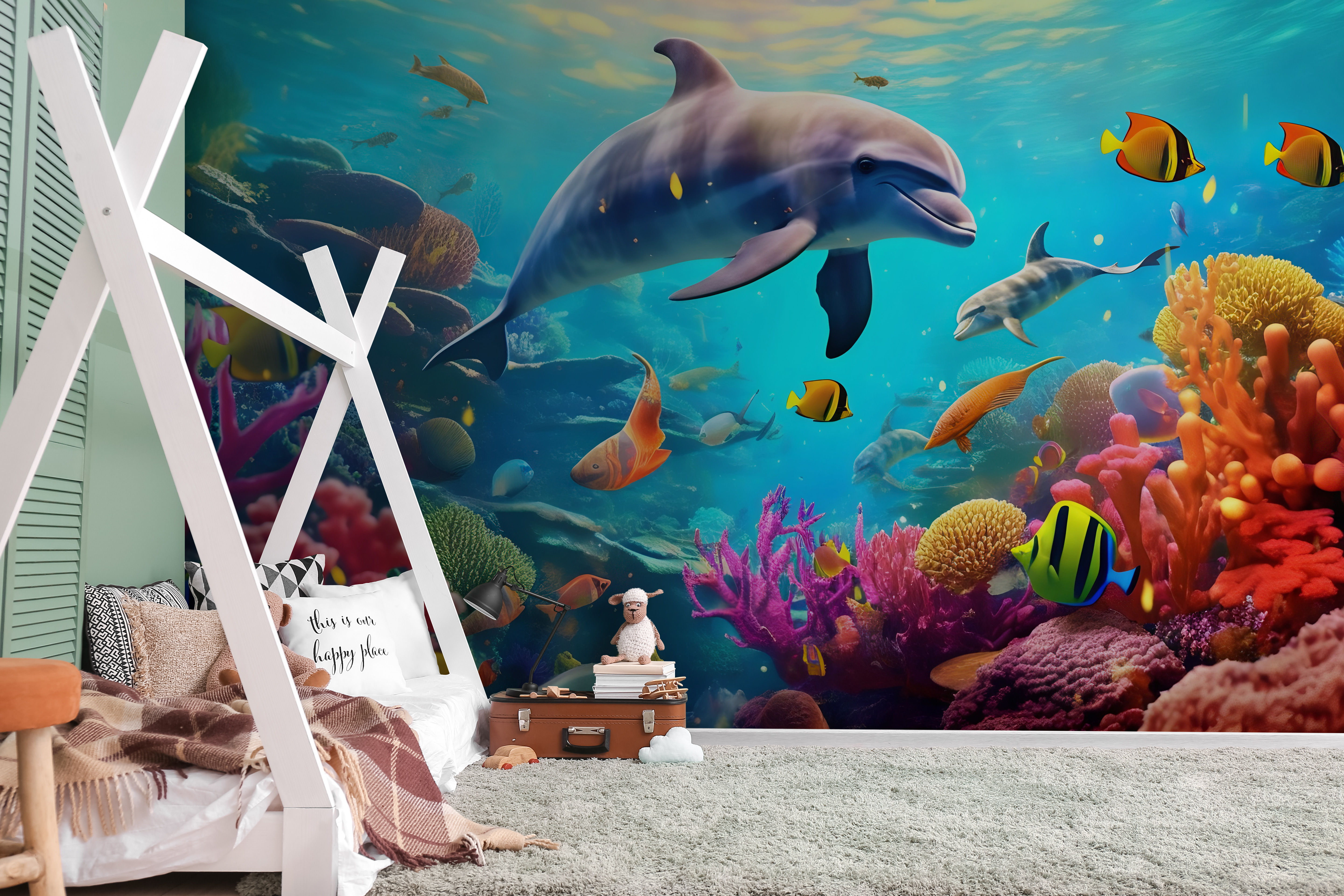 u94773pir1m - Delfin schwimmt in einem Korallenriff - tegory