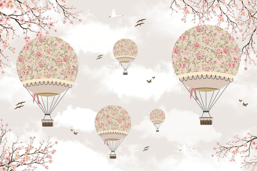 Gruppe von Heißluftballons in den Himmel