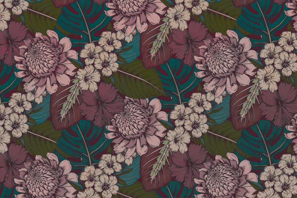 Muster aus Blumen und Blättern Muster aus Blumen und Blättern