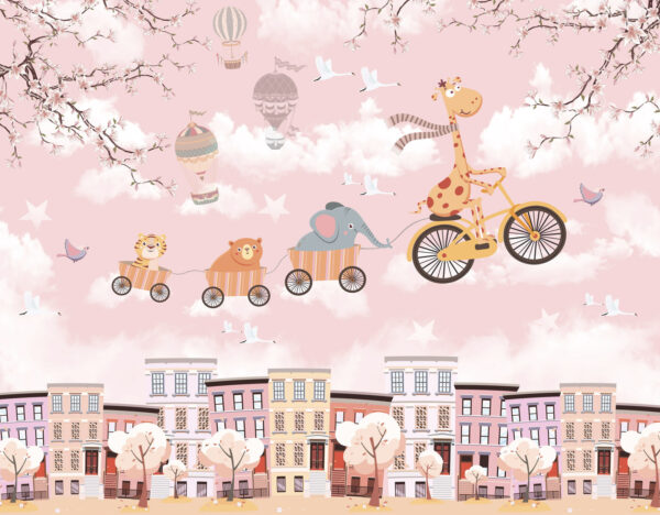 Cartoon-Tiere auf einem Fahrrad Cartoon-Tiere auf einem Fahrrad
