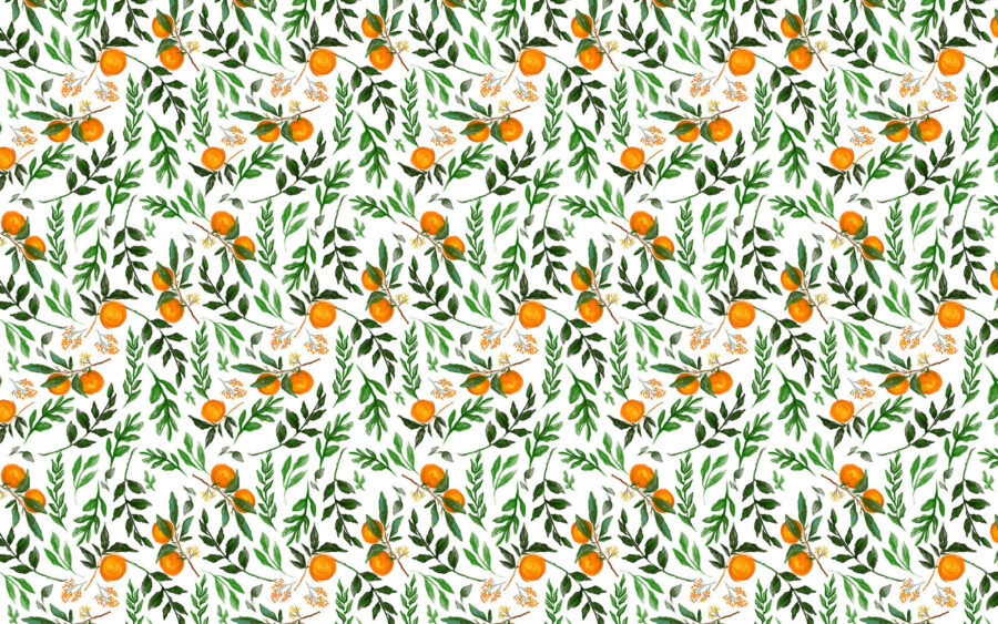 Muster aus Orangen und Blättern Muster aus Orangen und Blättern