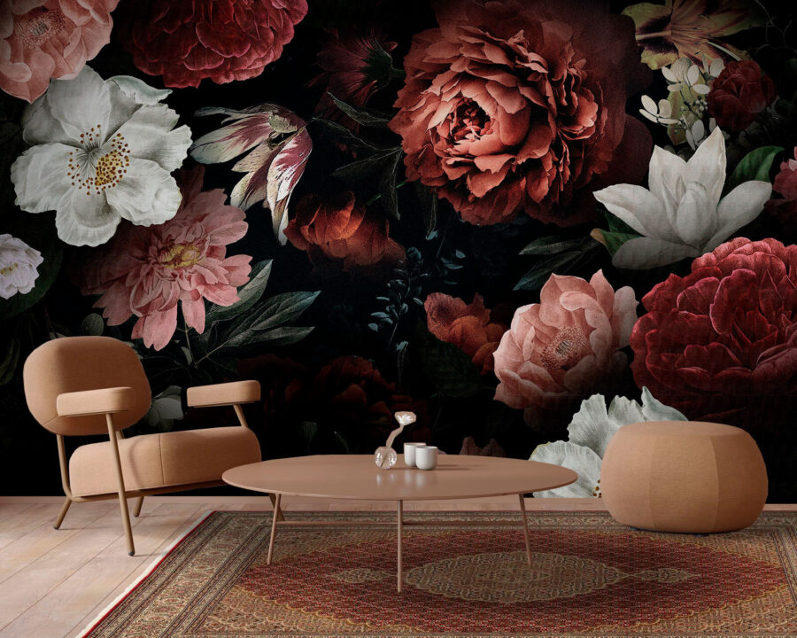Elegante Blüten auf einem dunklen Hintergrund