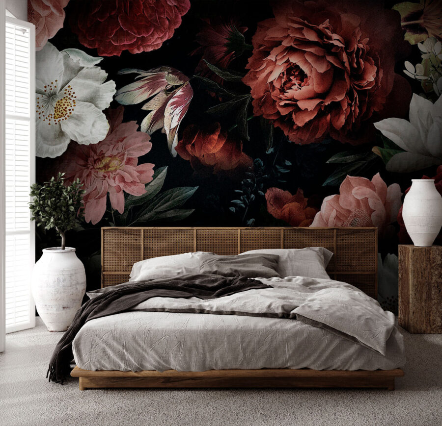 Elegante Blüten auf einem dunklen Hintergrund
