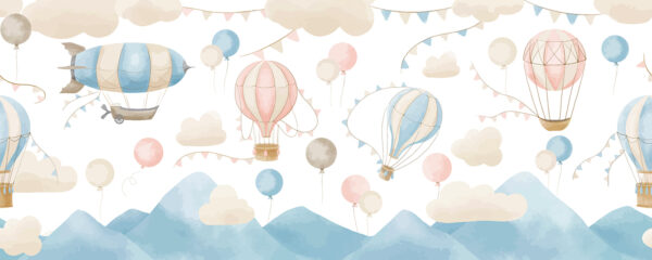 Gruppe von Heißluftballons Gruppe von Heißluftballons