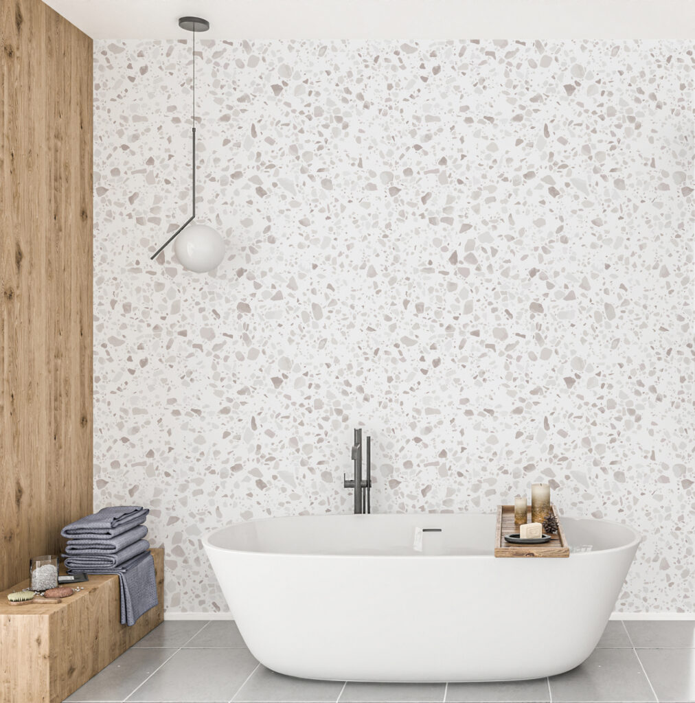 White and gray speckled surface
