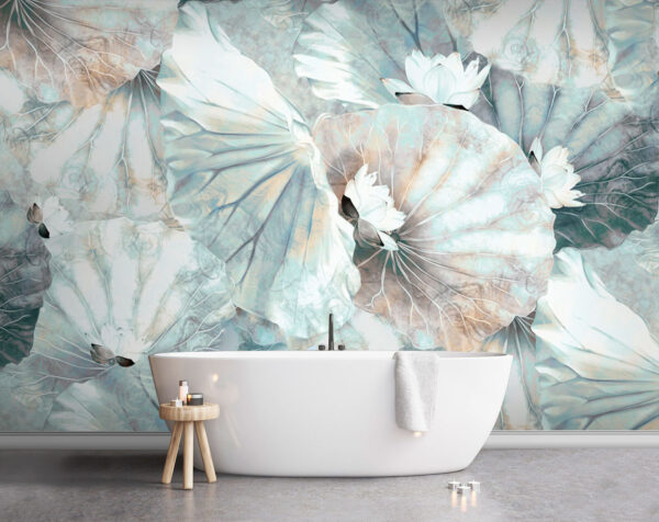Elegante Seerosen auf weichen Wasserblättern. Elegante Seerosen auf weichen Wasserblättern.