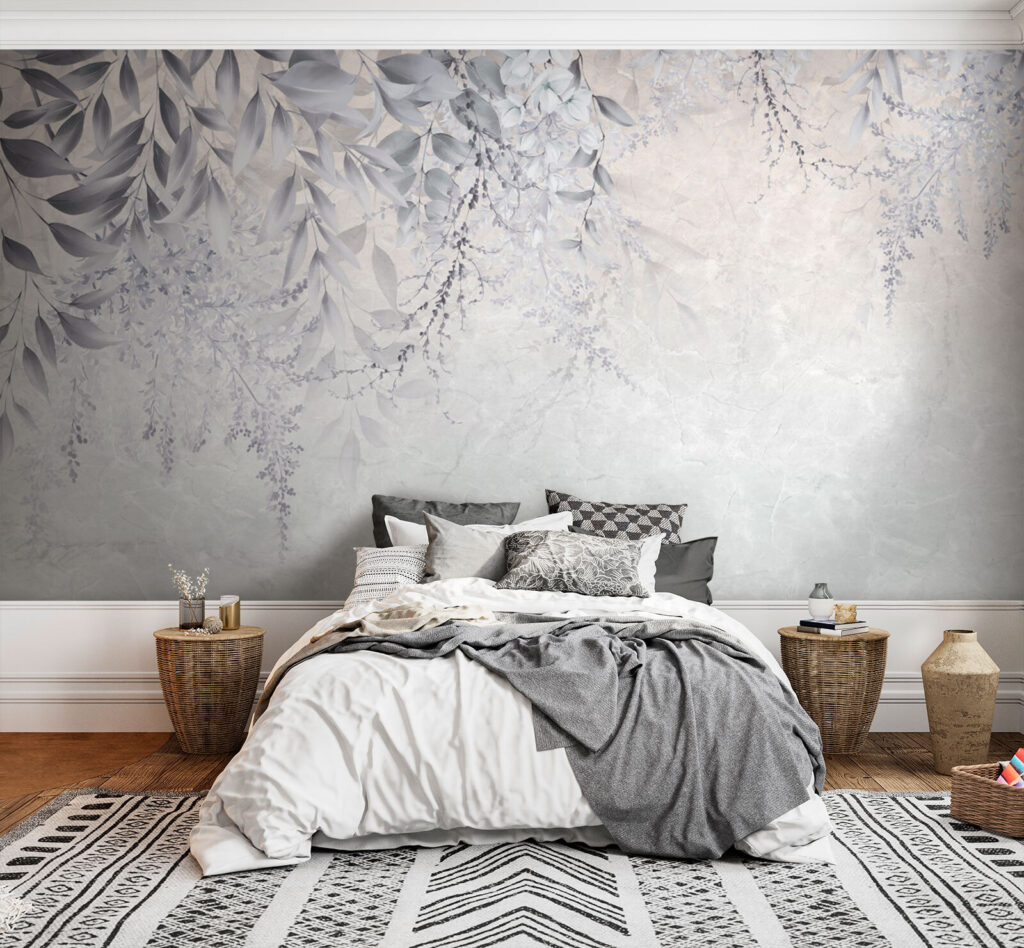 White and gray floral design White and gray floral design