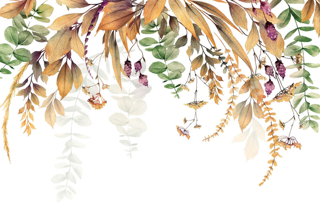 Botanische Eleganz auf weißem Hintergrund. Botanische Eleganz auf weißem Hintergrund.