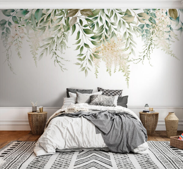 Delicate greenery on a white background Delicate greenery on a white background