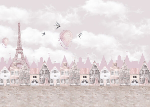 Rosa und weiße Stadtlandschaft mit rosa Luftballons und Vögel fliegen u94128p 600x429 - Rosa und weiße Stadtlandschaft mit rosa Luftballons und Vögel fliegen