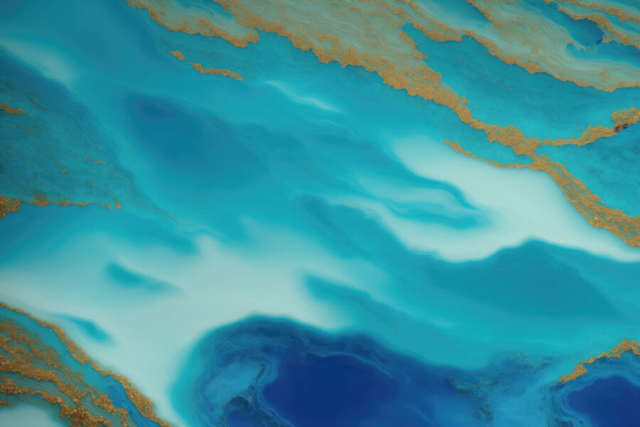 Gelassene Wellen in Blau und Gold