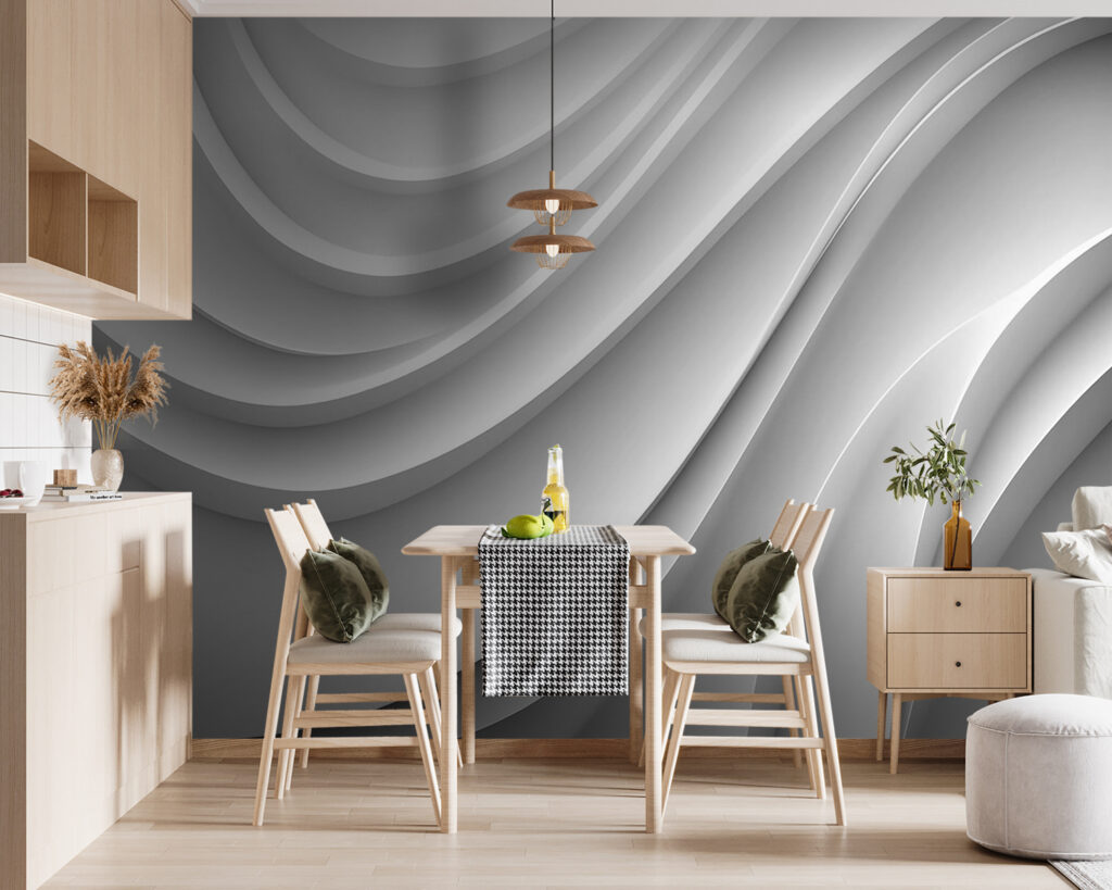 White and grey wavy lines