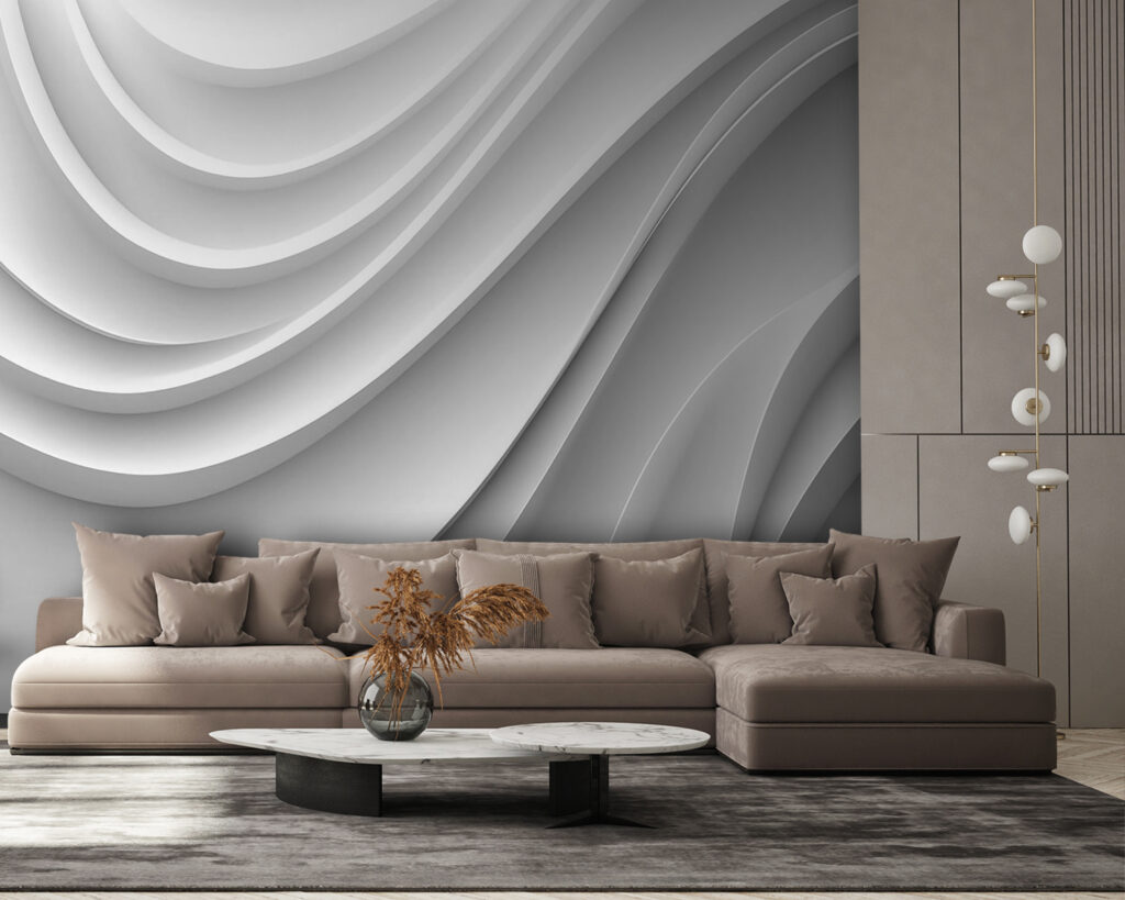 White and grey wavy lines