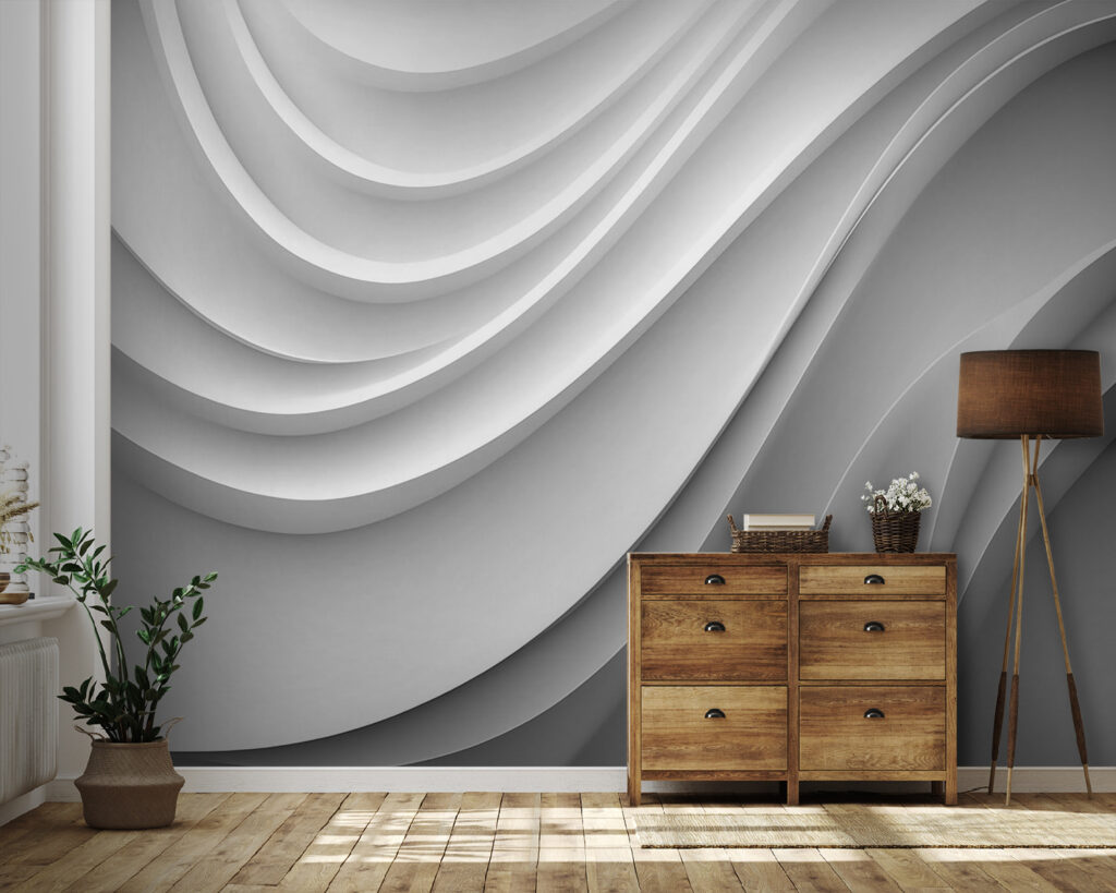 White and grey wavy lines
