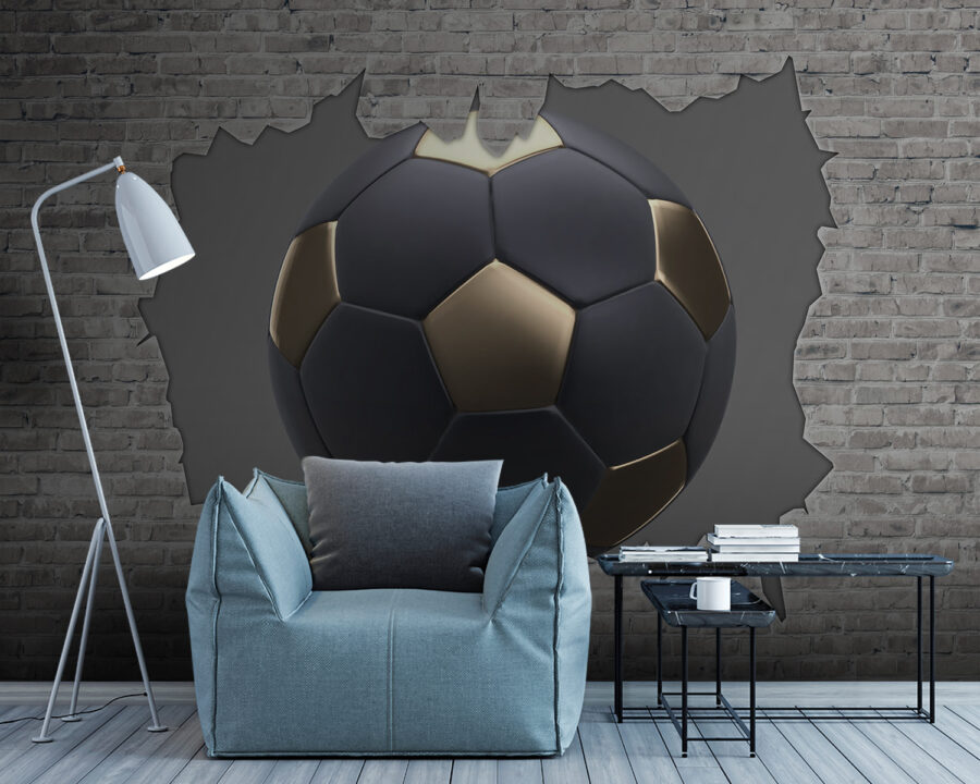 Fußball kracht durch die Wand Fußball kracht durch die Wand