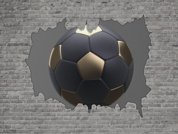 Fußball kracht durch die Wand Fußball kracht durch die Wand