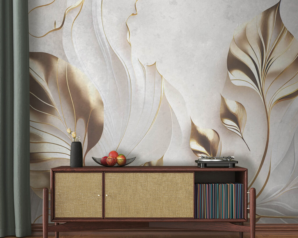 Elegant leaves on a textured background Elegant leaves on a textured background