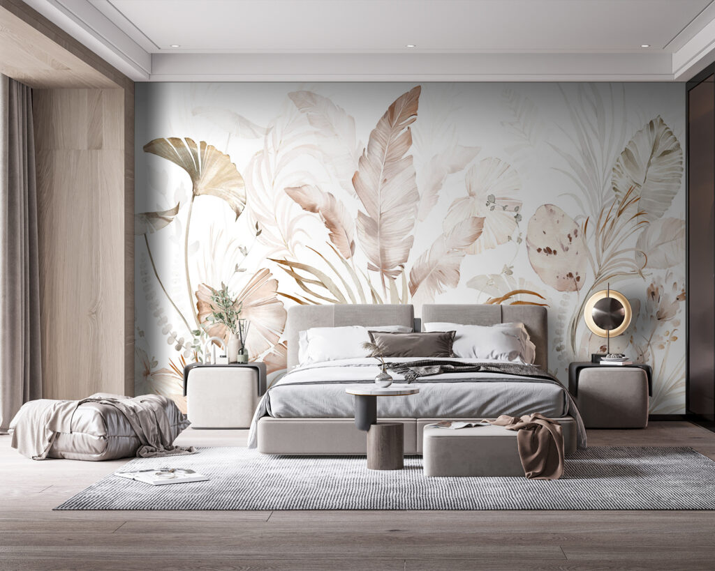 Elegant botanical elements in soft hues