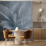 Fototapeten Eine weiße Blume mit einer Blume darauf