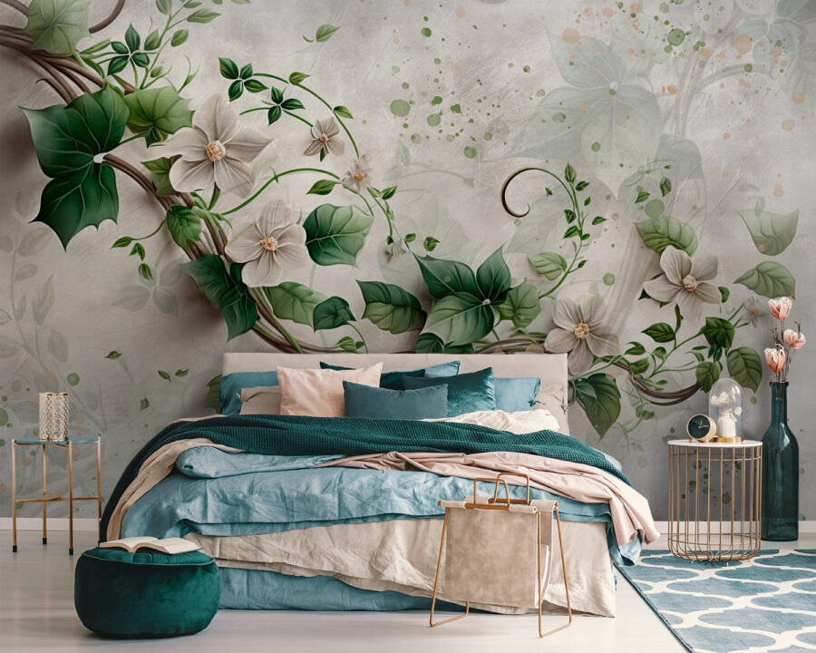Malerei von Blumen und Blättern