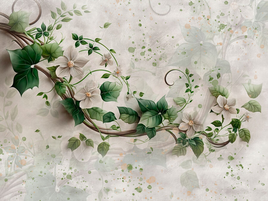 Malerei von Blumen und Blättern