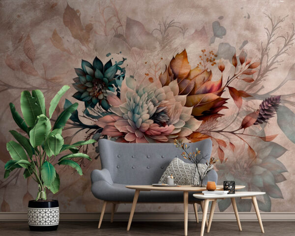 Malerei von Blumen und Blättern Malerei von Blumen und Blättern