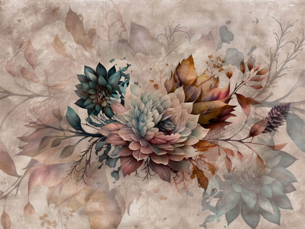 Malerei von Blumen und Blättern Malerei von Blumen und Blättern