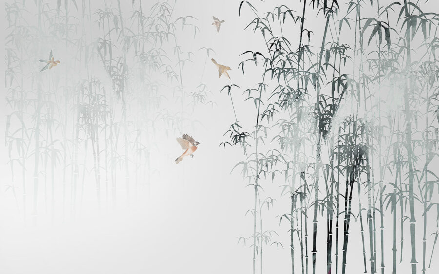 Vögel fliegen Vögel im Nebel Vögel fliegen Vögel im Nebel