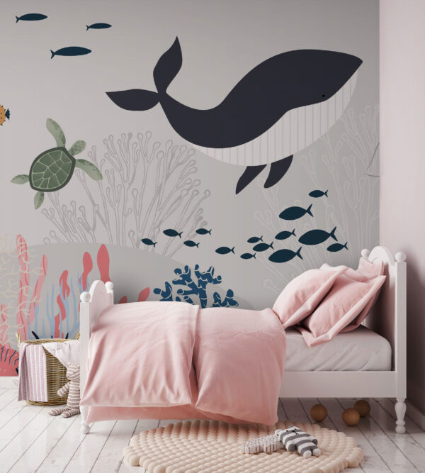Fototapeten Wale und Fische schwimmen im Meer (Artikelnummer: u93829) Fototapeten Fototapeten Wale und Fische schwimmen im Meer (Artikelnummer: u93829)