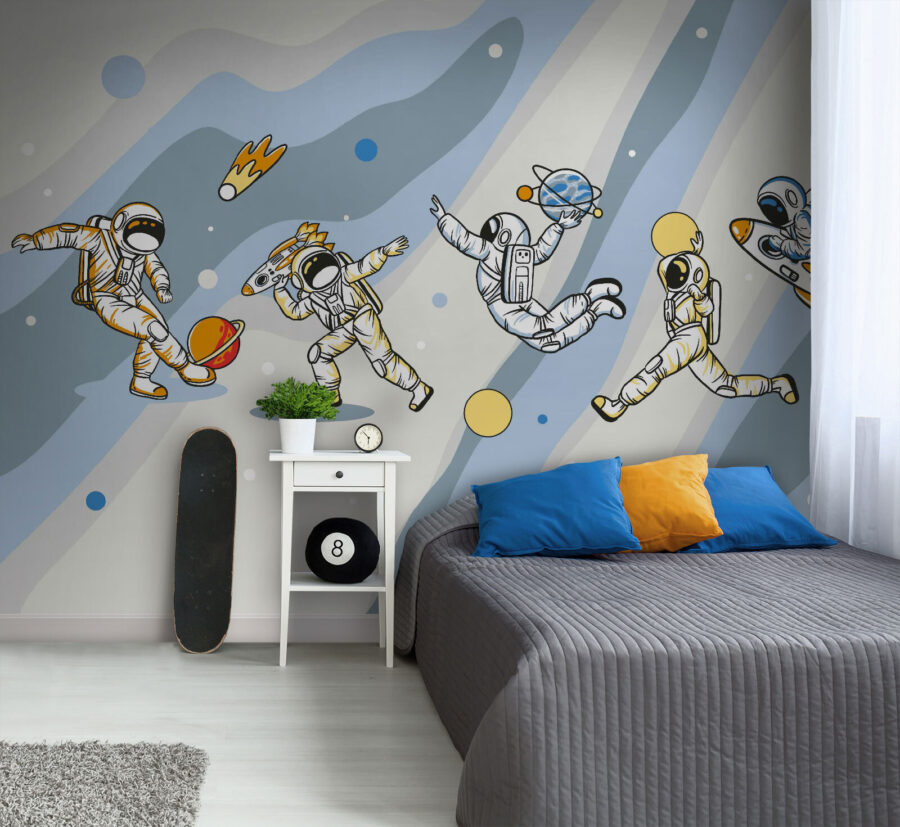 Gruppe von Astronauten im Weltraum