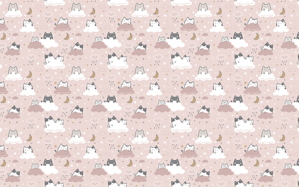 Muster von Katzen auf einem rosa Hintergrund Muster von Katzen auf einem rosa Hintergrund