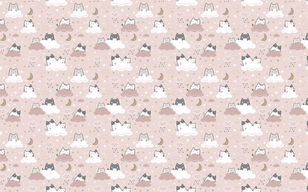 Muster von Katzen auf einem rosa Hintergrund Muster von Katzen auf einem rosa Hintergrund