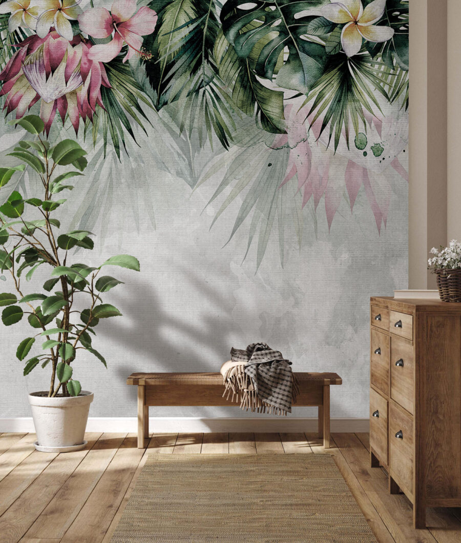 Malerei von Blumen und Blättern