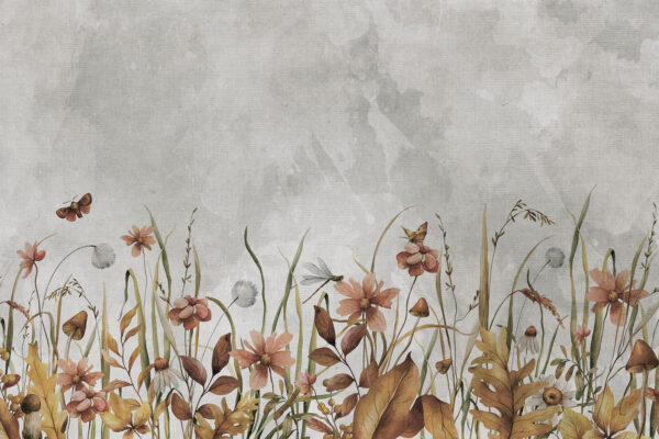 Malerei von Blumen und Gras Malerei von Blumen und Gras