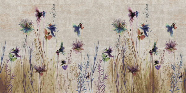 Bunte Blumen in einer ruhigen Landschaft. Bunte Blumen in einer ruhigen Landschaft.