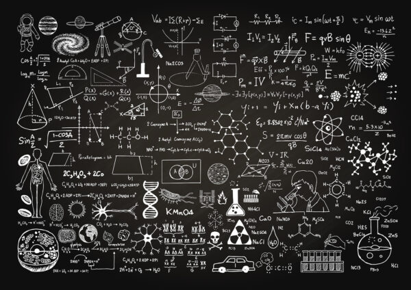 Tafel mit mathematischen Symbolen und Formeln Tafel mit mathematischen Symbolen und Formeln