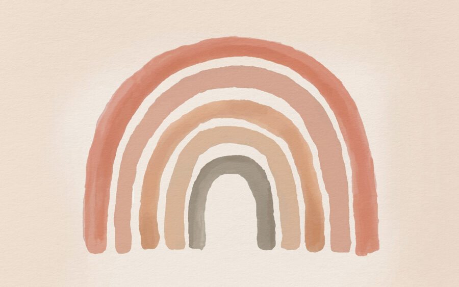 Regenbogen in rosa und grau gemalt Regenbogen in rosa und grau gemalt