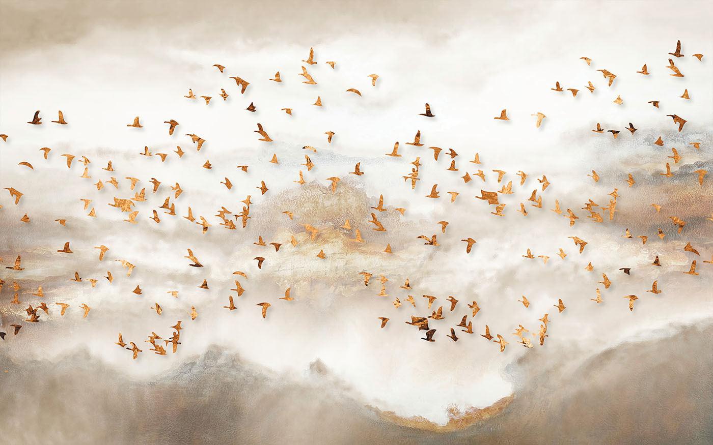 Flock of birds flying in the sky Flock of birds flying in the sky