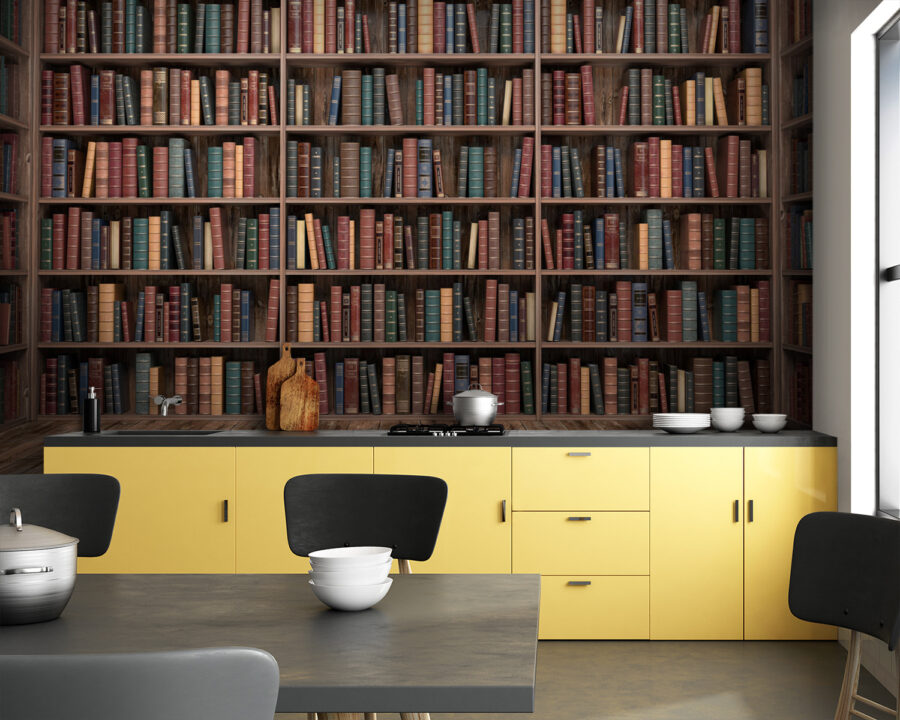 Fototapeten Großes Bücherregal mit vielen Büchern – Bild 9