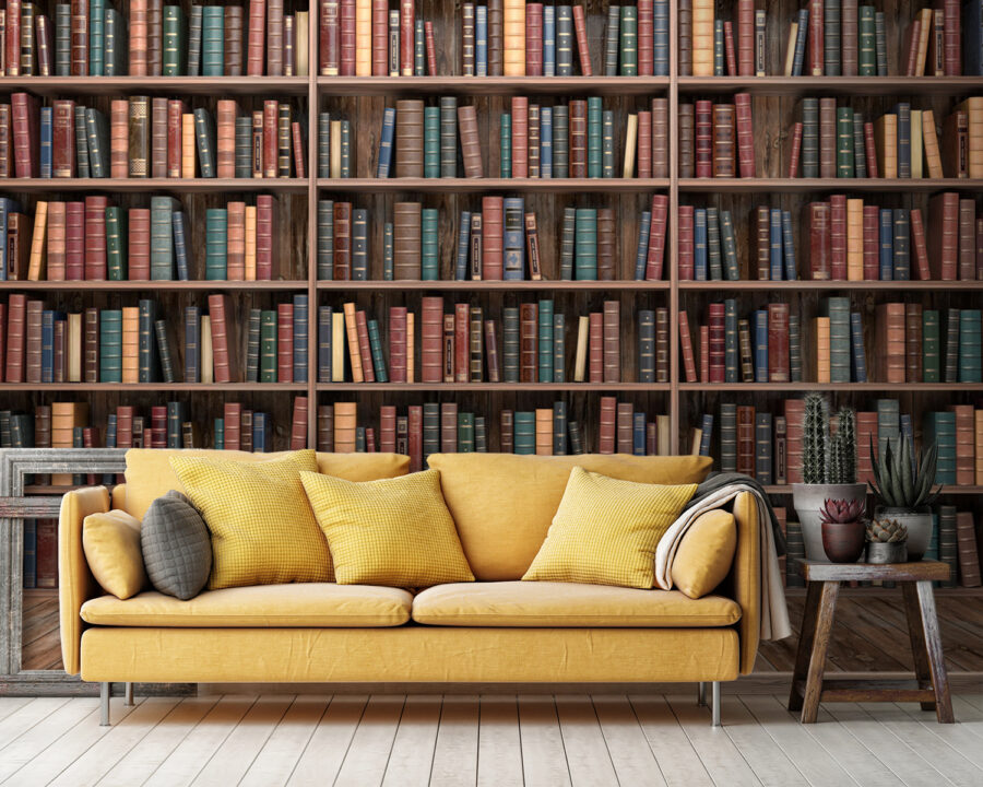 Fototapeten Großes Bücherregal mit vielen Büchern – Bild 8