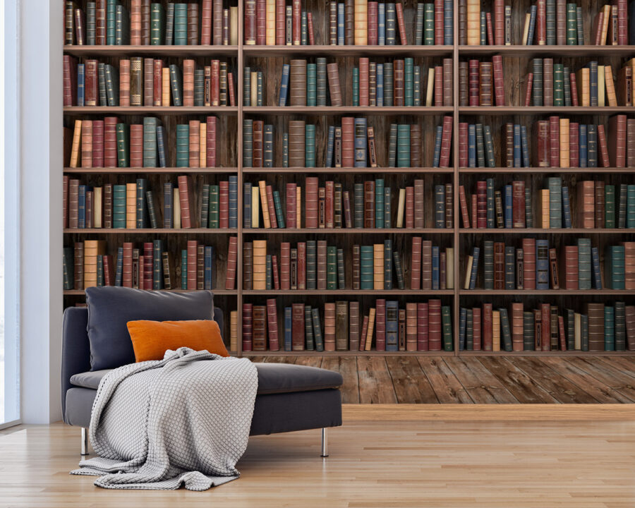 Fototapeten Großes Bücherregal mit vielen Büchern – Bild 5