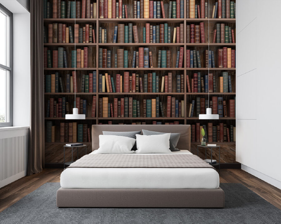 Fototapeten Großes Bücherregal mit vielen Büchern – Bild 4