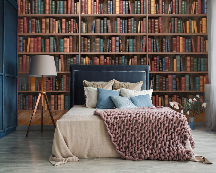 Fototapeten Großes Bücherregal mit vielen Büchern – Bild 3