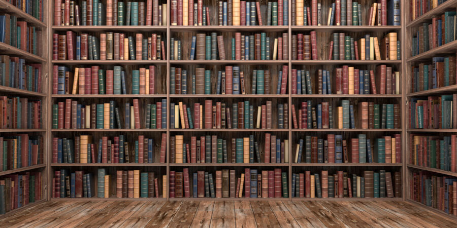 Fototapeten Großes Bücherregal mit vielen Büchern – Bild 10