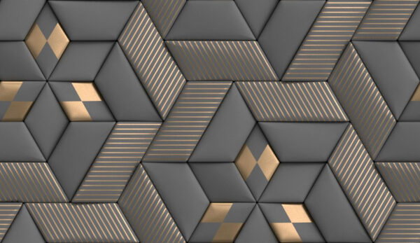 Geometrische Eleganz in Grautönen und Messing. Geometrische Eleganz in Grautönen und Messing.