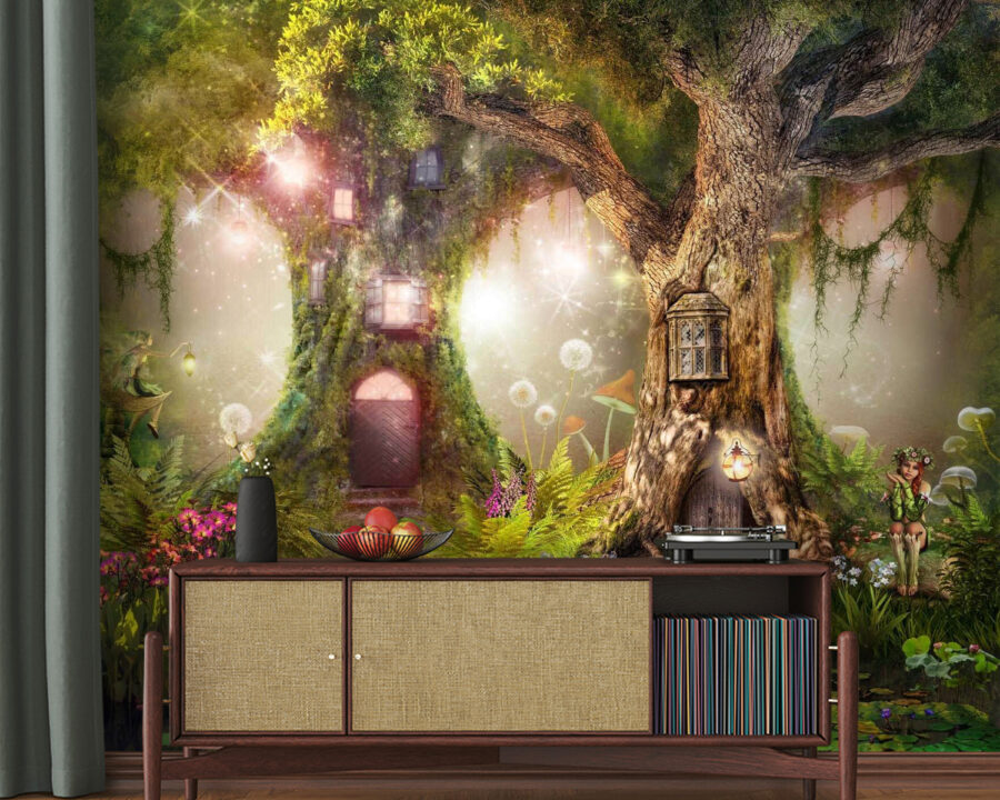 Ein Feenhaus in einem Baum Ein Feenhaus in einem Baum