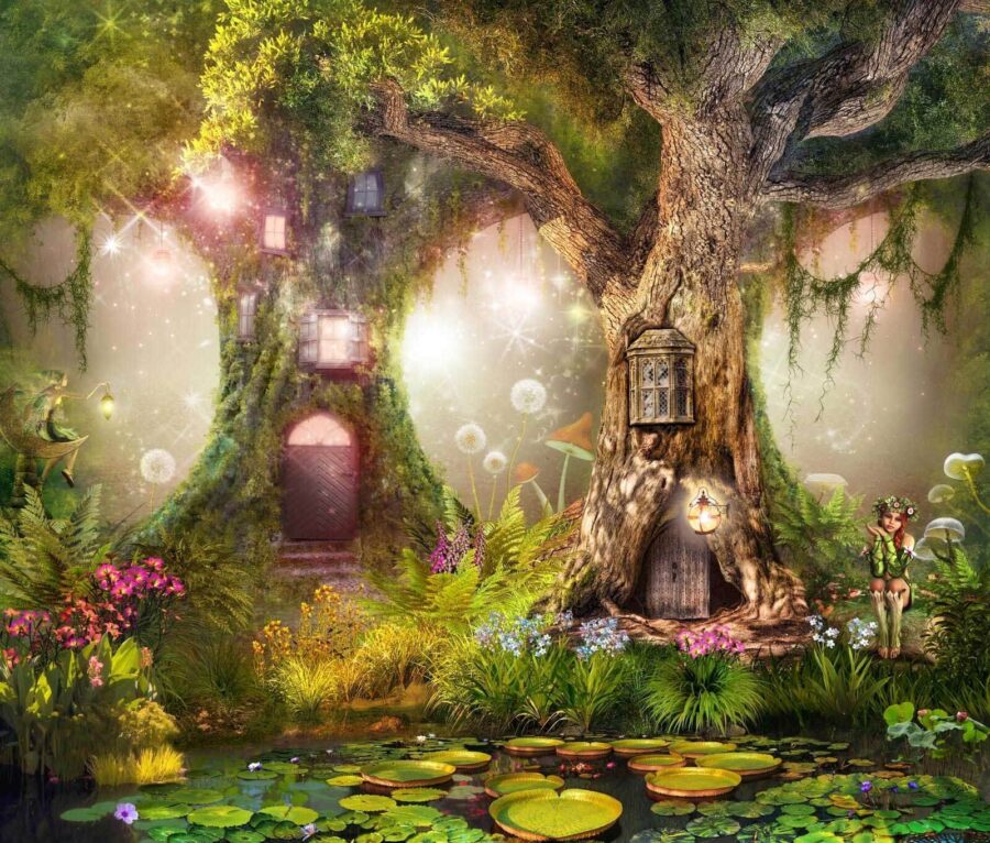 Ein Feenhaus in einem Baum Ein Feenhaus in einem Baum
